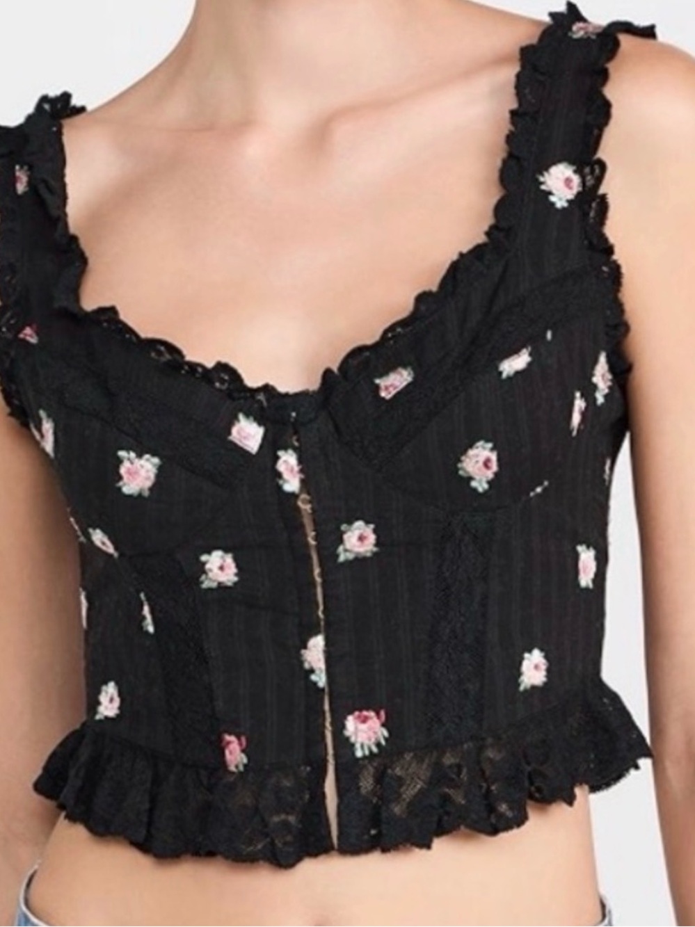 Loveshackfancy gallete embroidered top